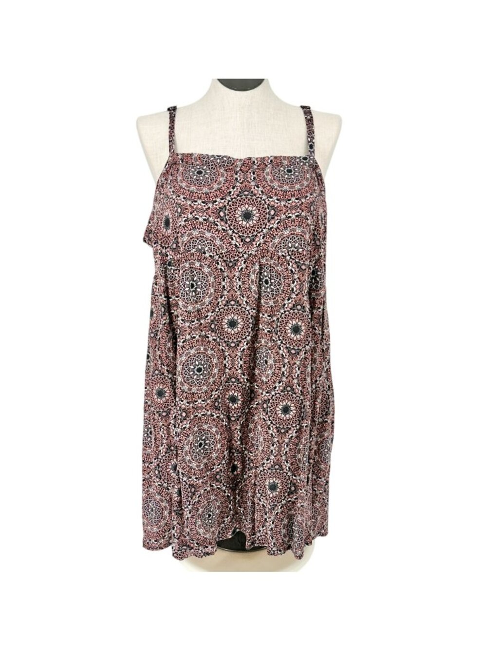 Torrid 2 Mini Challis Sundress Womens 18-20 Black Multi Side Pockets Lightweight